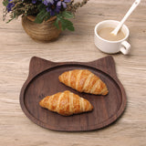 Assiette en noyer en forme de chat | Plateau de service fait main | Cadeau idéal pour les amoureux des animaux