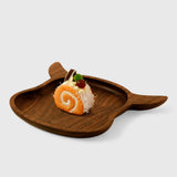 Assiette en bois de noyer en forme de vache | Plateau de service fait main | Cadeau parfait pour les amoureux des animaux