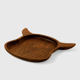 Assiette en bois de noyer en forme de vache | Plateau de service fait main | Cadeau parfait pour les amoureux des animaux