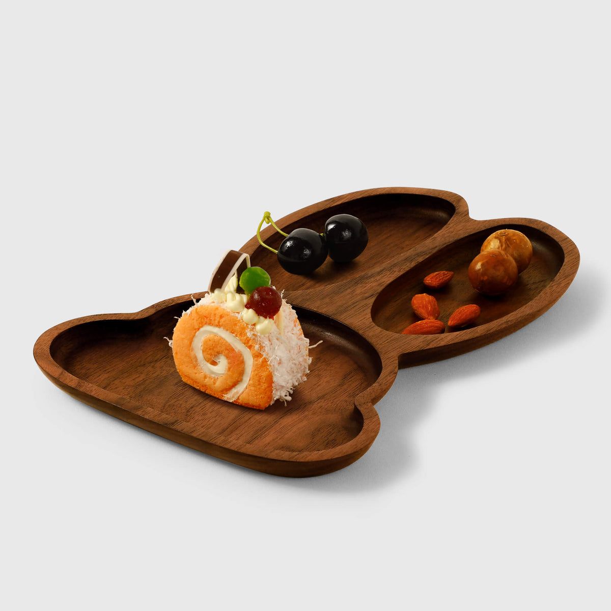 Assiette en noyer en forme de lapin | Plateau de service fait main | Cadeau idéal pour les amoureux des animaux