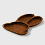 Assiette en noyer en forme de lapin | Plateau de service fait main | Cadeau idéal pour les amoureux des animaux