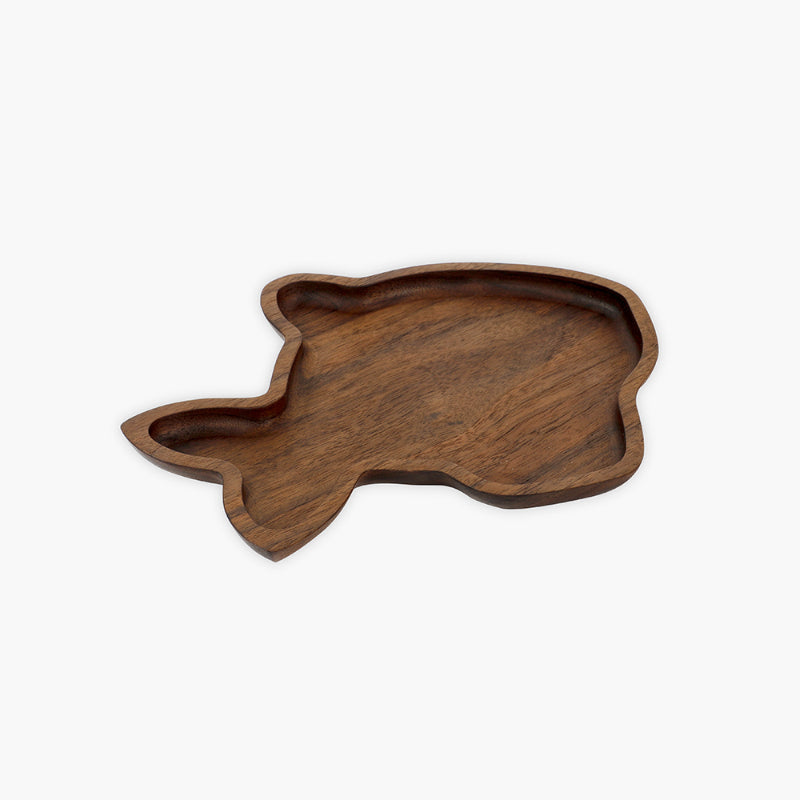 Assiette en noyer en forme de lapin | Plateau de service fait main | Cadeau idéal pour les amoureux des animaux