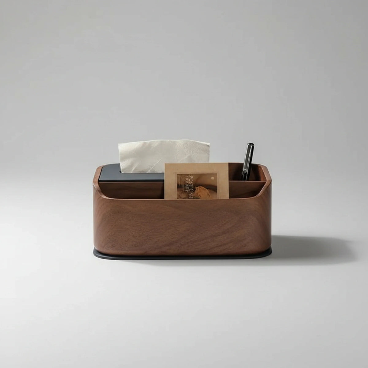 Boîte à mouchoirs en bois design avec compartiments