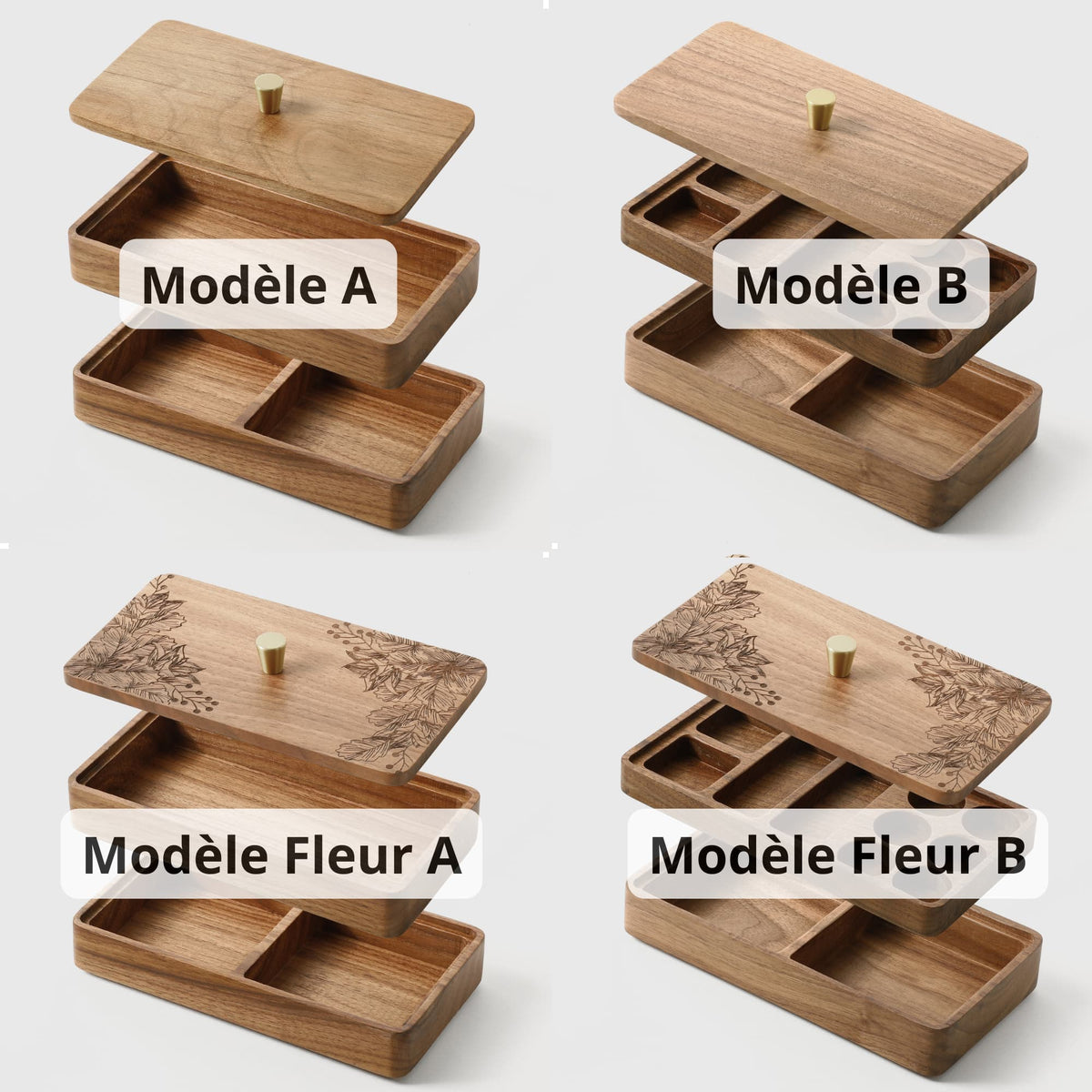 Petite boîte à bijoux en bois de noyer