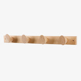 Porte-manteau mural bois hêtre — 4 patères profil botte