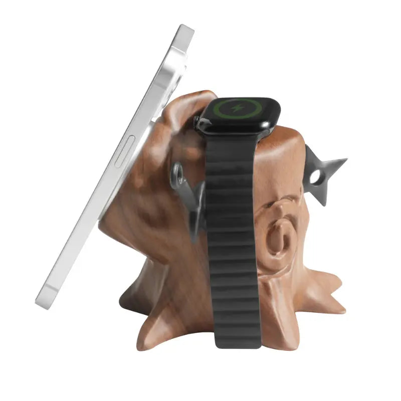 Chargeur induction Moku-san finition bois naturel