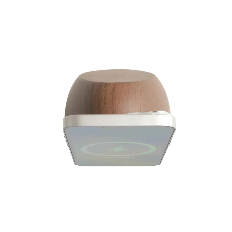 Chargeur induction Œuf noir aspect bois