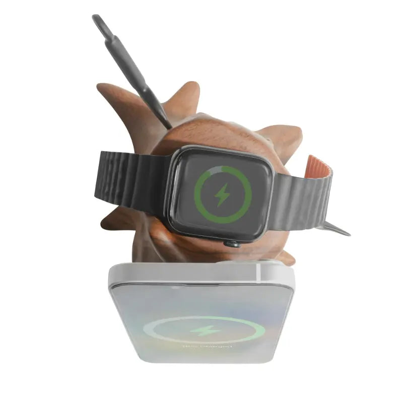 Chargeur induction Moku-san finition bois naturel