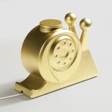 Chargeur induction escargot doré aspect bois