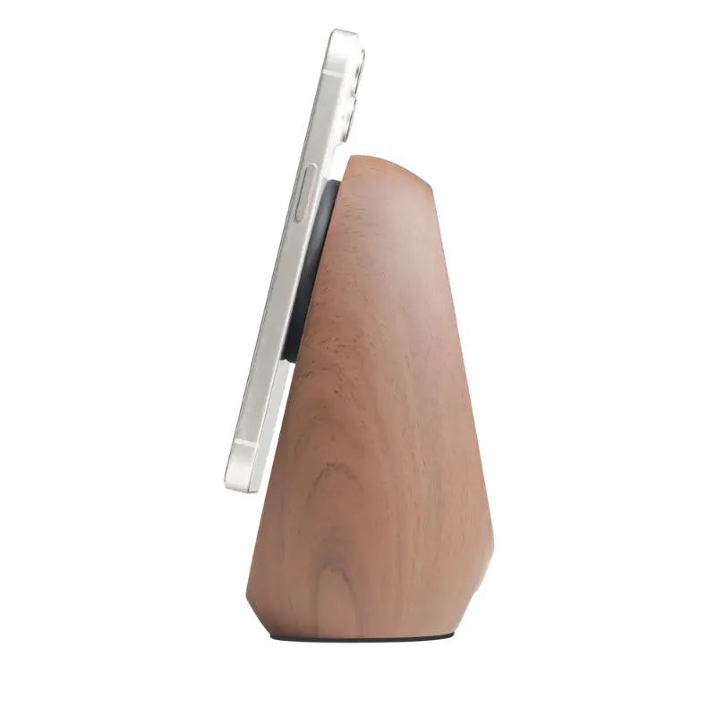 Chargeur induction Œuf noir aspect bois