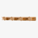 Porte-manteau mural bois hêtre — 4 patères coulissantes