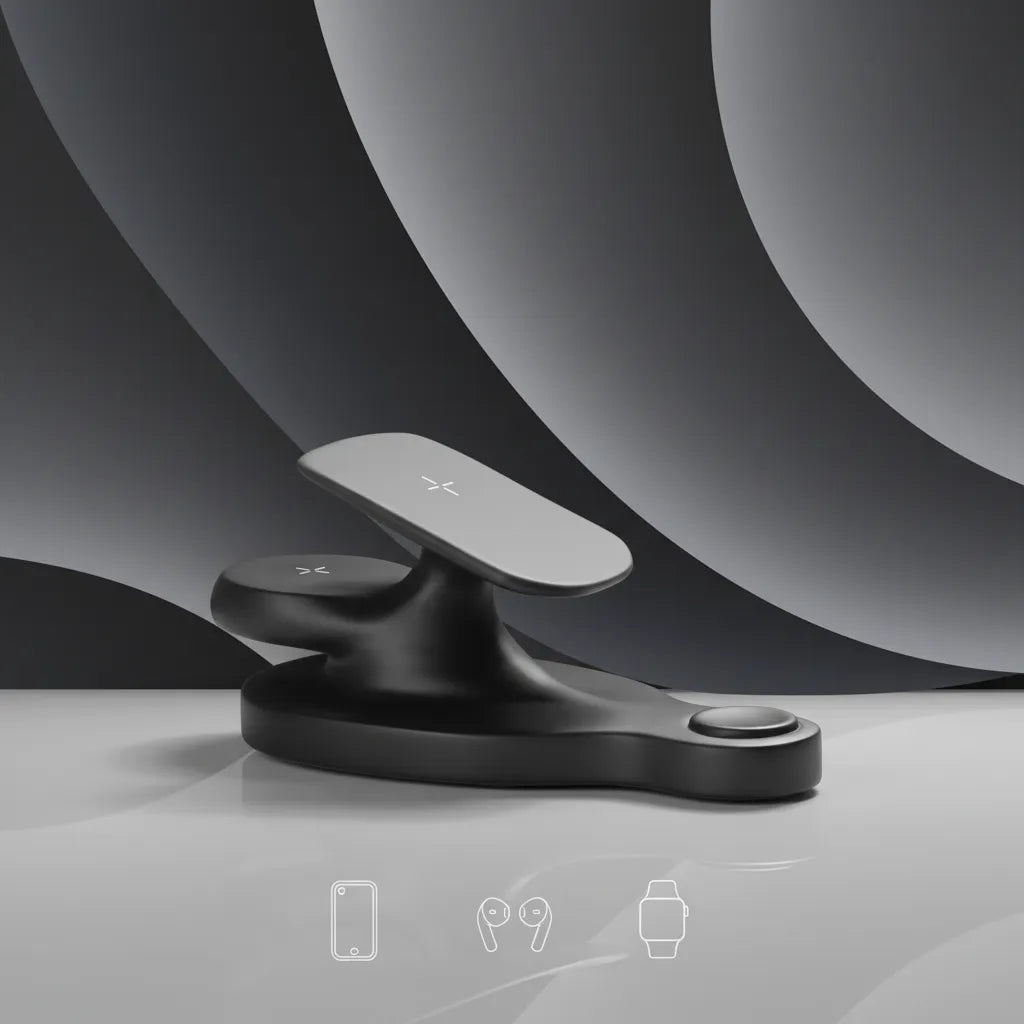 Chargeur sans fil Le Voyageur — station de voyage compact