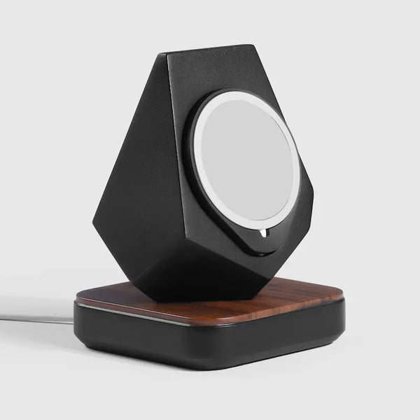 Support MagSafe GeoStone — chargeur iPhone géométrique bois