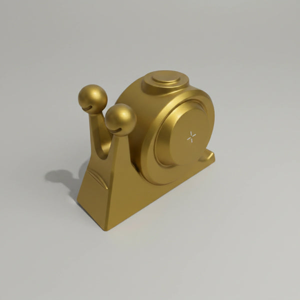 Chargeur induction escargot doré aspect bois