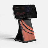 Support téléphone Redwood aspect bois — MagSafe & Android