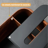 Boîte à mouchoirs en bois design avec compartiments