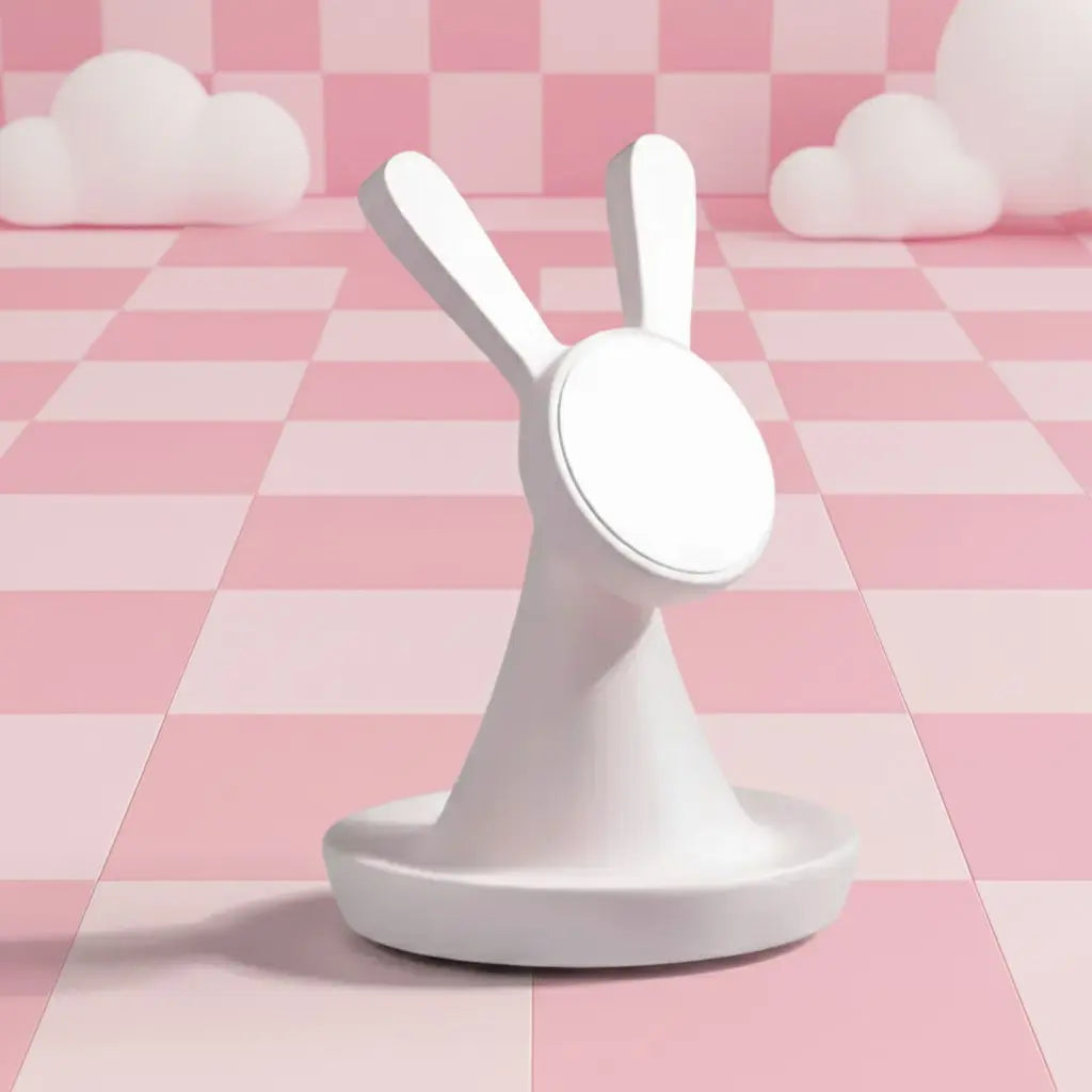 Chargeur sans fil lapin aspect bois