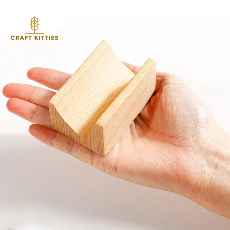 Porte-carte en bois chêne rouge — artisanal, déco bureau
