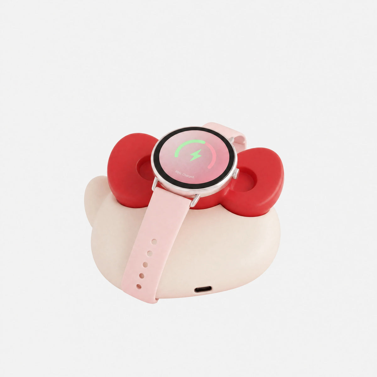 Chargeur Apple Watch Chat Blanc — accessoire kawaii