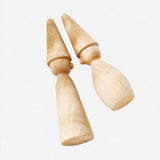 Porte-bague en bois de hêtre artisanal — lot de 2